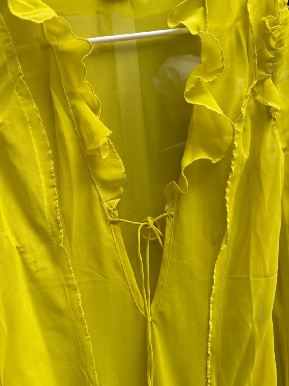 Bright Yellow Long Ruffle-Trim Dress - Picture 6 of 7